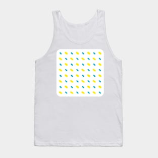 Yellow and blue diagonal stitches Tank Top